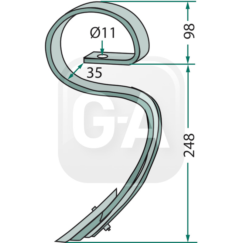 Dent Gard - avec Soc, Courbée - Complète avec Soc - 25 X 8 référence fournisseur 1801208461